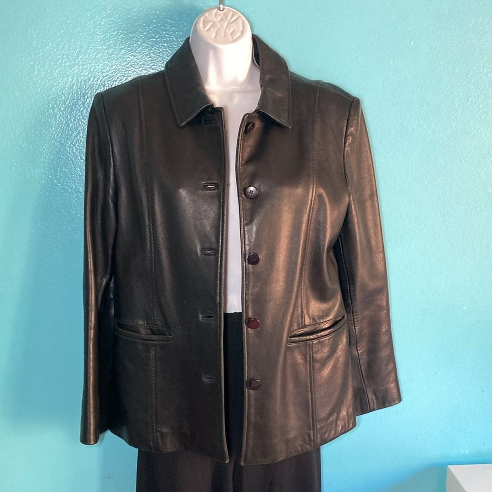 Petite sophisticate leather jacket best sale