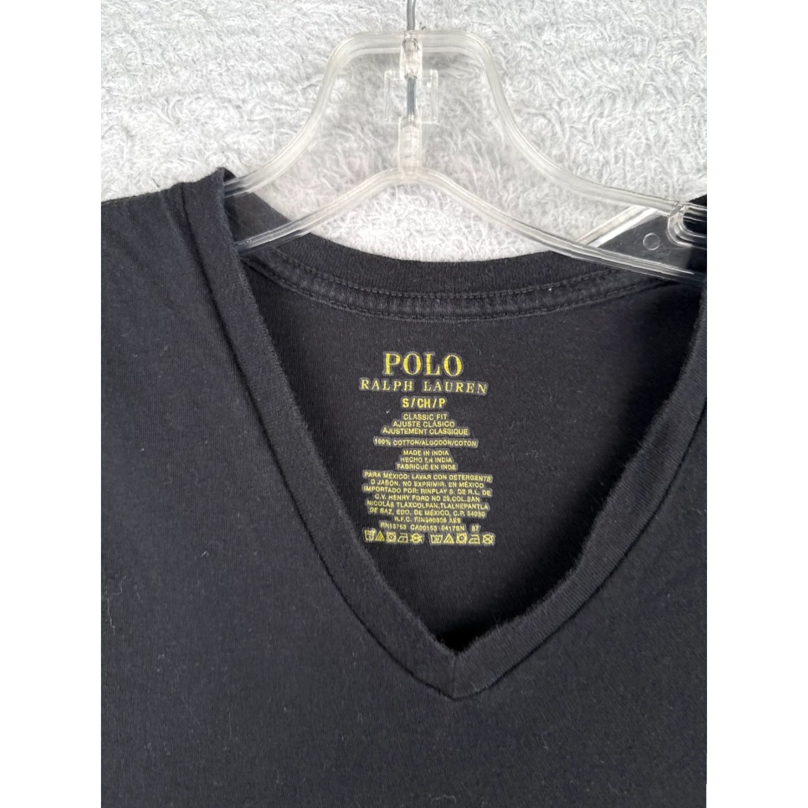Ralph Lauren Polo Ralph Lauren Shirt Men’s Small Black Short Sleeve V-Neck Cotton Classic Fit Size US S / EU 44-46 / 1 - 6 Thumbnail