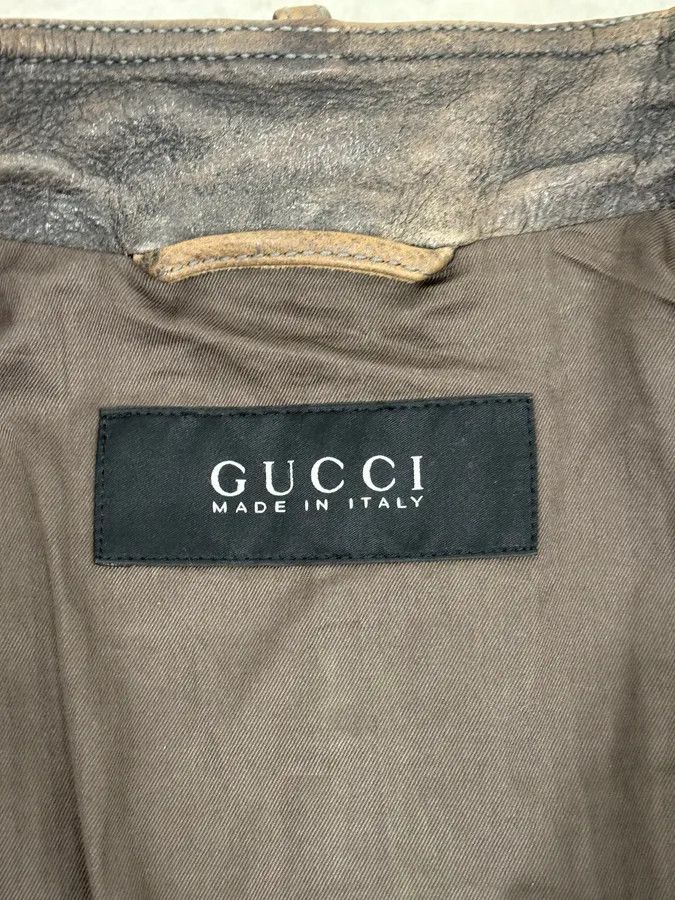 Gucci SS2011 Gucci Brown Eroded Leather Premium Jacket by Frida Giannini Size US M / EU 48-50 / 2 - 14 Thumbnail