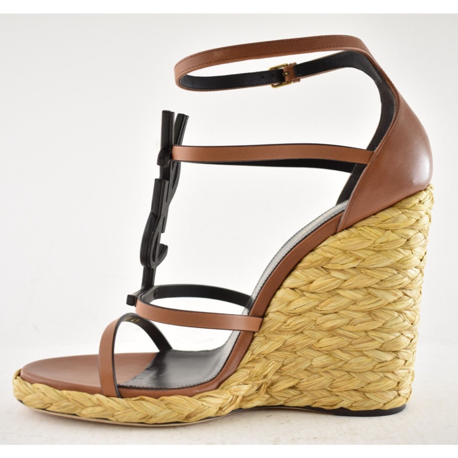 Yves Saint Laurent Saint Laurent YSL Logo Cassandra 105 Ankle Strap Heel 41 Size US 11 / IT 41 - 13 Thumbnail