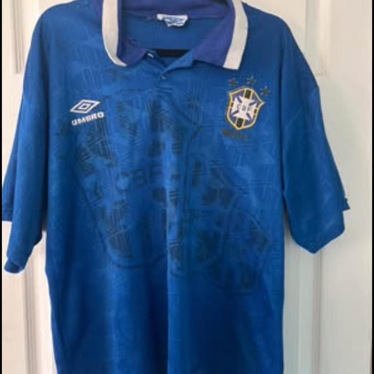 Umbro Blue Brazil 90’s Retro Jersey Size US M / EU 48-50 / 2 - 1 Thumbnail