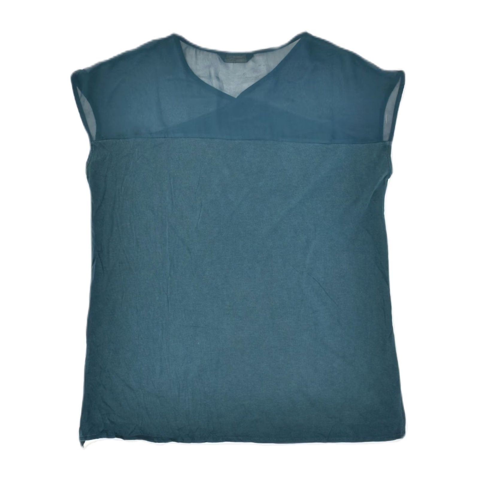 Massimo Dutti MASSIMO DUTTI Womens Vest Top Turquoise XS UK 6 Polyester Size XS / US 0-2 / IT 36-38 - 2 Thumbnail