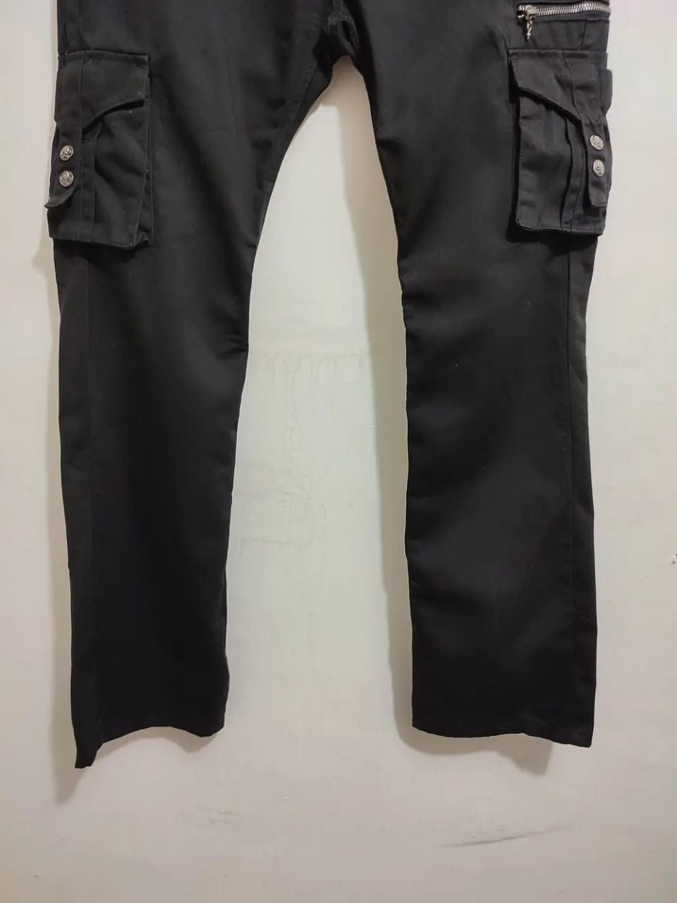 Japanese Brand Doublefocus double Waist Cargo Skull Button Punk Pants Size US 33 - 8 Thumbnail