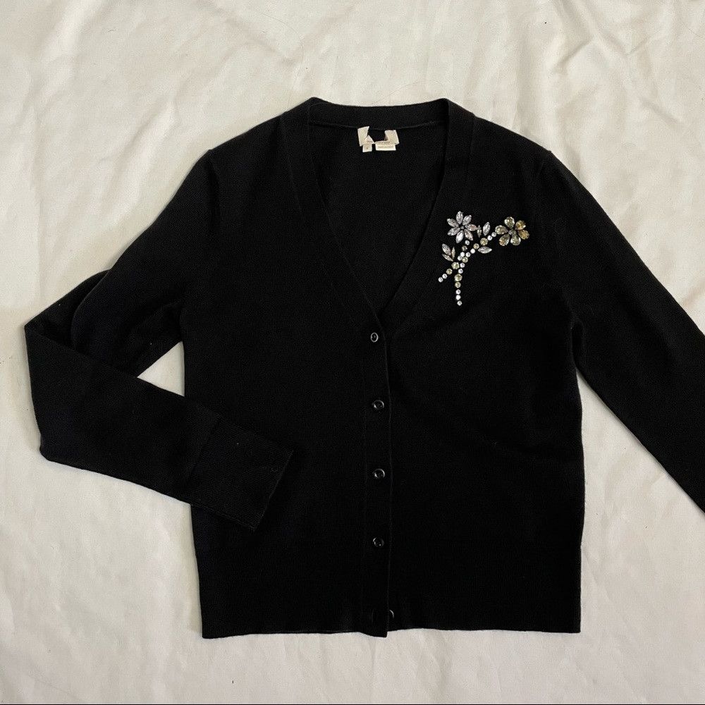Kate Spade New Kate Spade Black Embellished Brooch Cardigan Size S Size S / US 4 / IT 40 - 5 Thumbnail