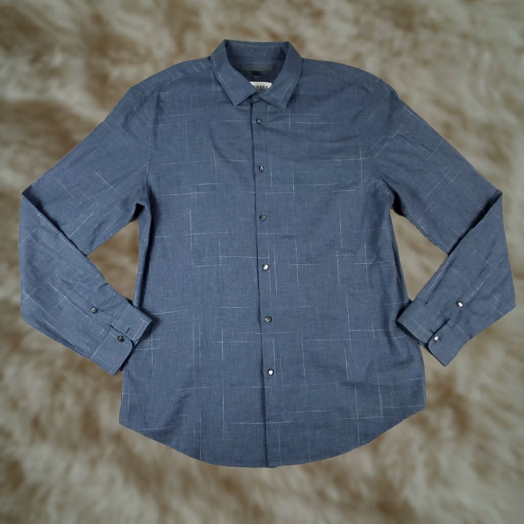 John Varvatos John Varvatos Shirt Mens Size L Blue Casual Button-Up Long Sleeve Vintage No Size US L / EU 52-54 / 3 - 1 Thumbnail