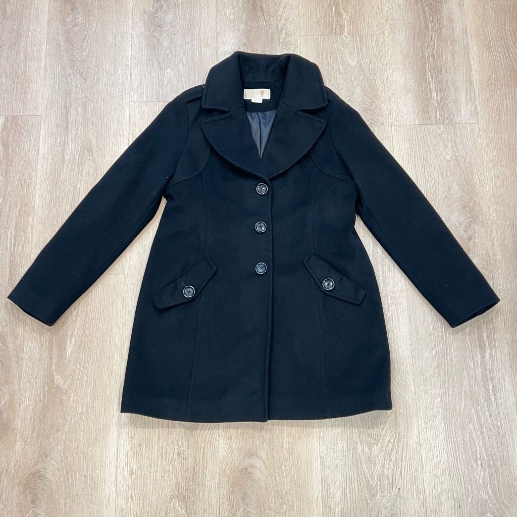 Michael Kors Michael Kors Wool Cashmere Blend Collared Peacoat Solid Blac Size L / US 10 / IT 46 - 10 Thumbnail