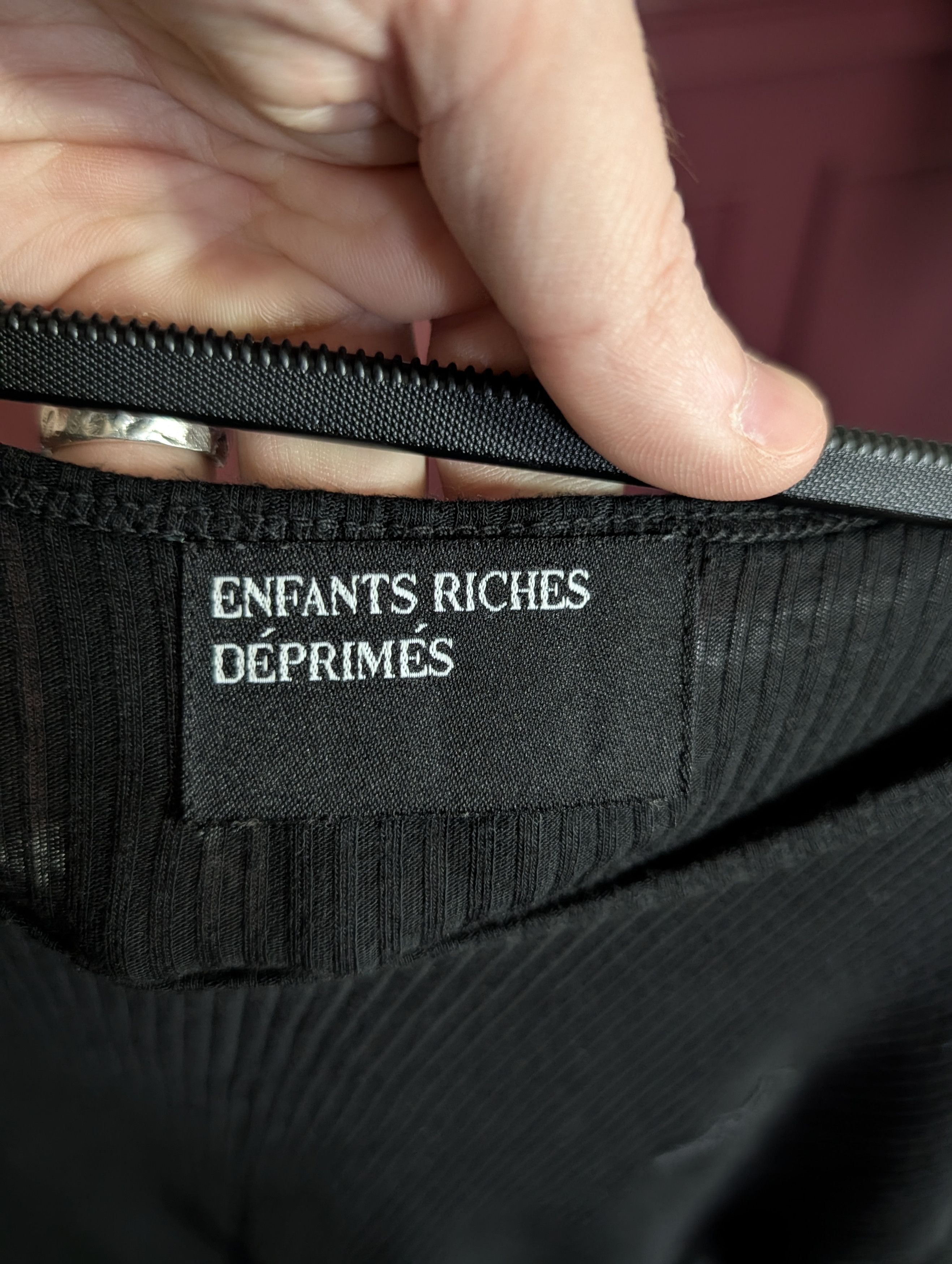 Enfants Riches Deprimes ICONIC Black Ribbed E.R.D. logo embroidered cotton L/S shirt Size US L / EU 52-54 / 3 - 9 Thumbnail