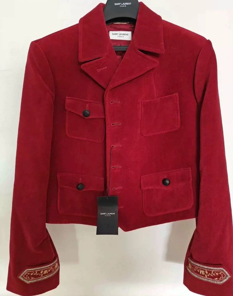 Saint Laurent Paris Saint Laurent Paris Saint Laurent Red Court Jacket FR42 Si Size US M / EU 48-50 / 2 - 2 Thumbnail