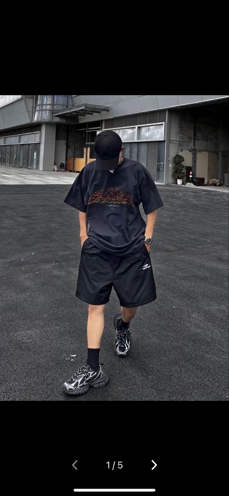 Balenciaga Balenciaga Limited flame graffiti letter short sleeve T-sh Size US XL / EU 56 / 4 - 6 Thumbnail