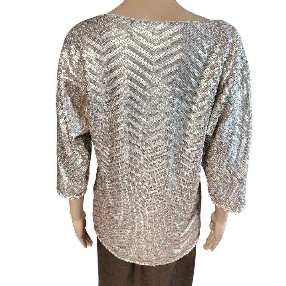 White House Black Market NWT New $128 White House Black Market Zig Zag Sequin Dolman Size M / US 6-8 / IT 42-44 - 5 Thumbnail