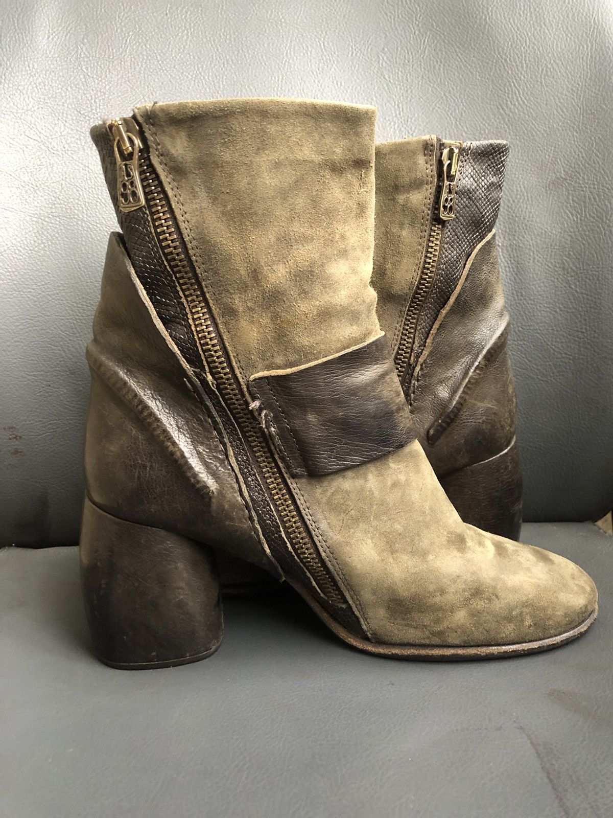 A.S.98 A.S 98 Grean Leather Women’s Boots Size 37 Size US 7 / IT 37 - 7 Thumbnail