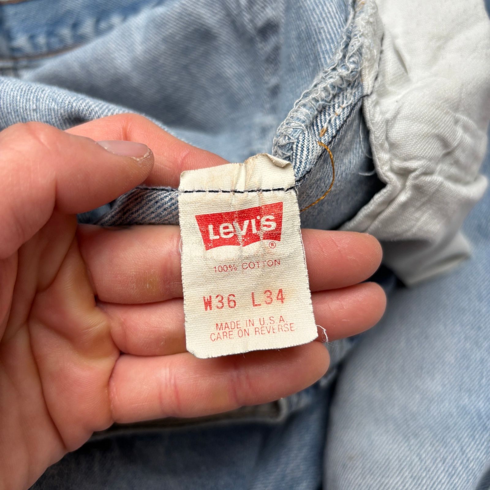 Levi's Vintage 80s Levi's 501 Distressed Straight Leg Jeans 33x32.5 Size US 33 - 10 Thumbnail
