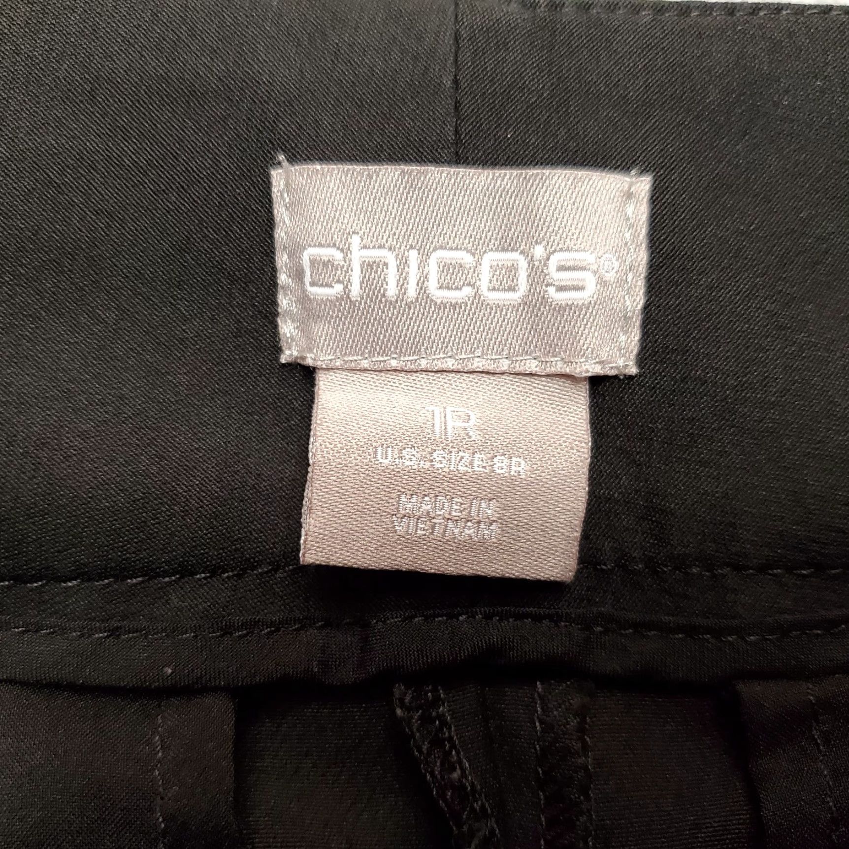 Vintage Chicos Pants Womens size 8 Black Dress Smart Casual Stretch Blend Pants Regular Inseam 27 in Pockets Size 30" / US 8 / IT 44 - 4 Thumbnail