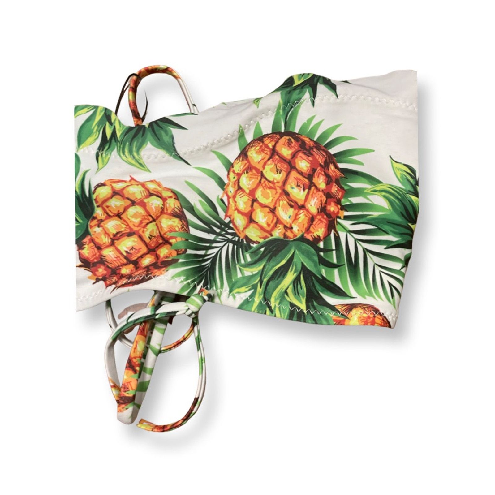 Other Zaful Bandeau Swimsuit Top Vibrant Pineapple White/Green W 4 Size ONE SIZE - 3 Thumbnail