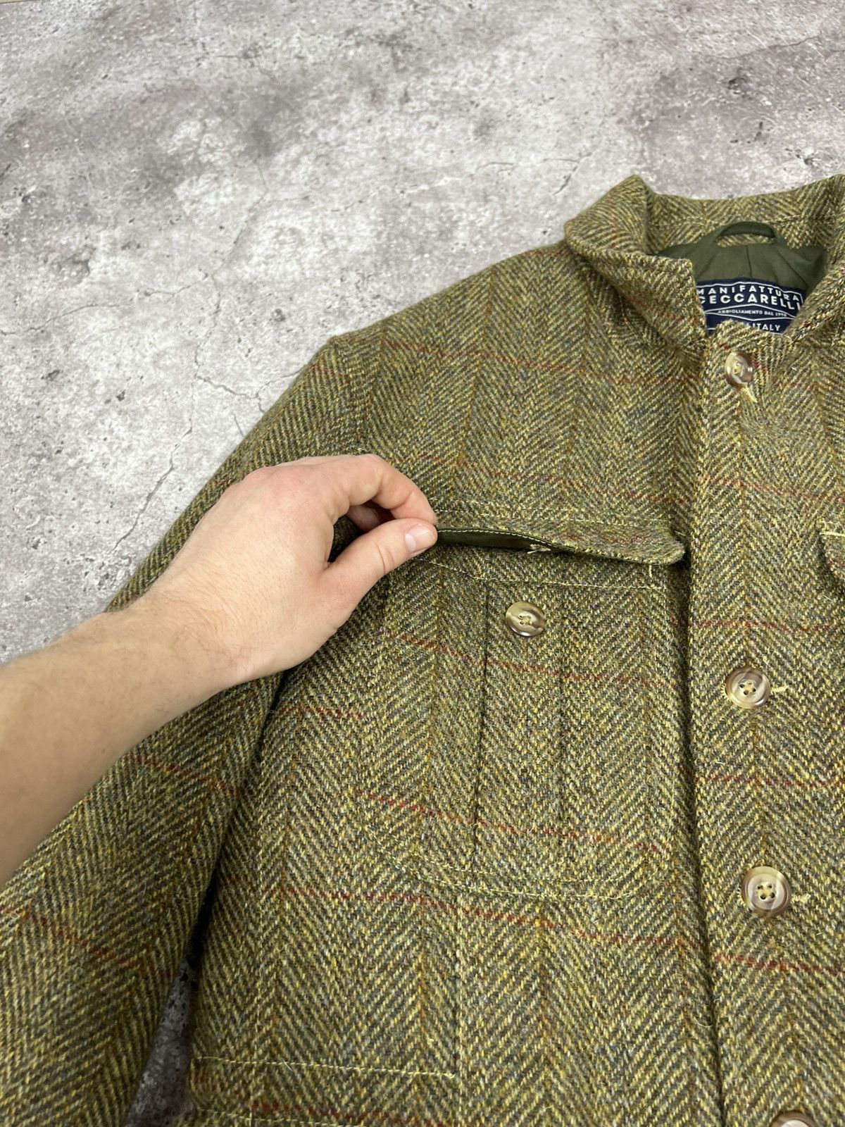 Manifattura Ceccarelli MANIFATTURA CECCARELLI HARRIS TWEED WOOL JACKET COAT Size US M / EU 48-50 / 2 - 7 Thumbnail