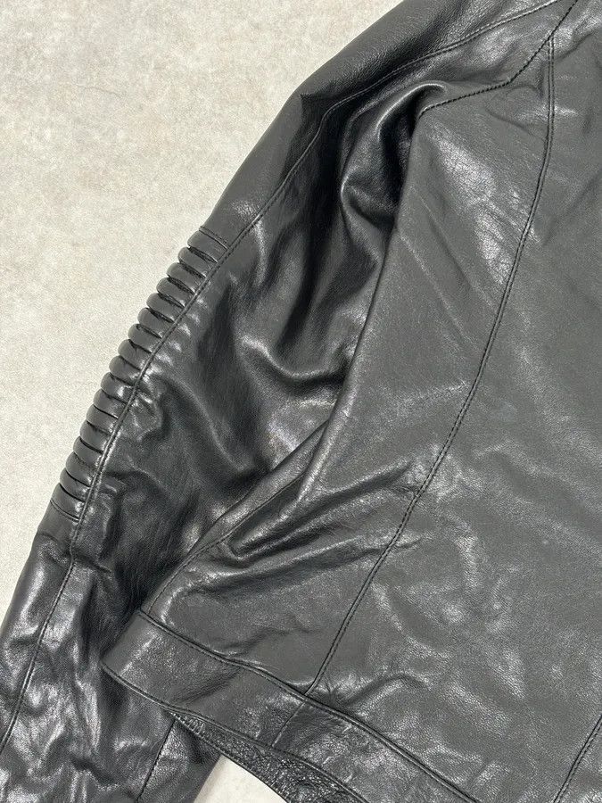 Prada 2000s Prada Black Biker Ribbed Sleeves Leather Jacket Size M / US 6-8 / IT 42-44 - 9 Thumbnail