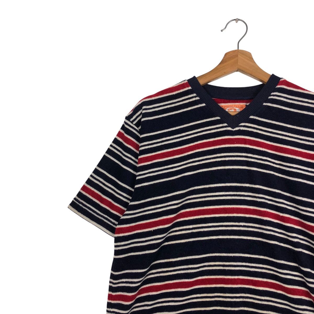 Japanese Brand 📌Vintage Striped Design T-Shirt Round Neck Piko Size US M / EU 48-50 / 2 - 8 Thumbnail