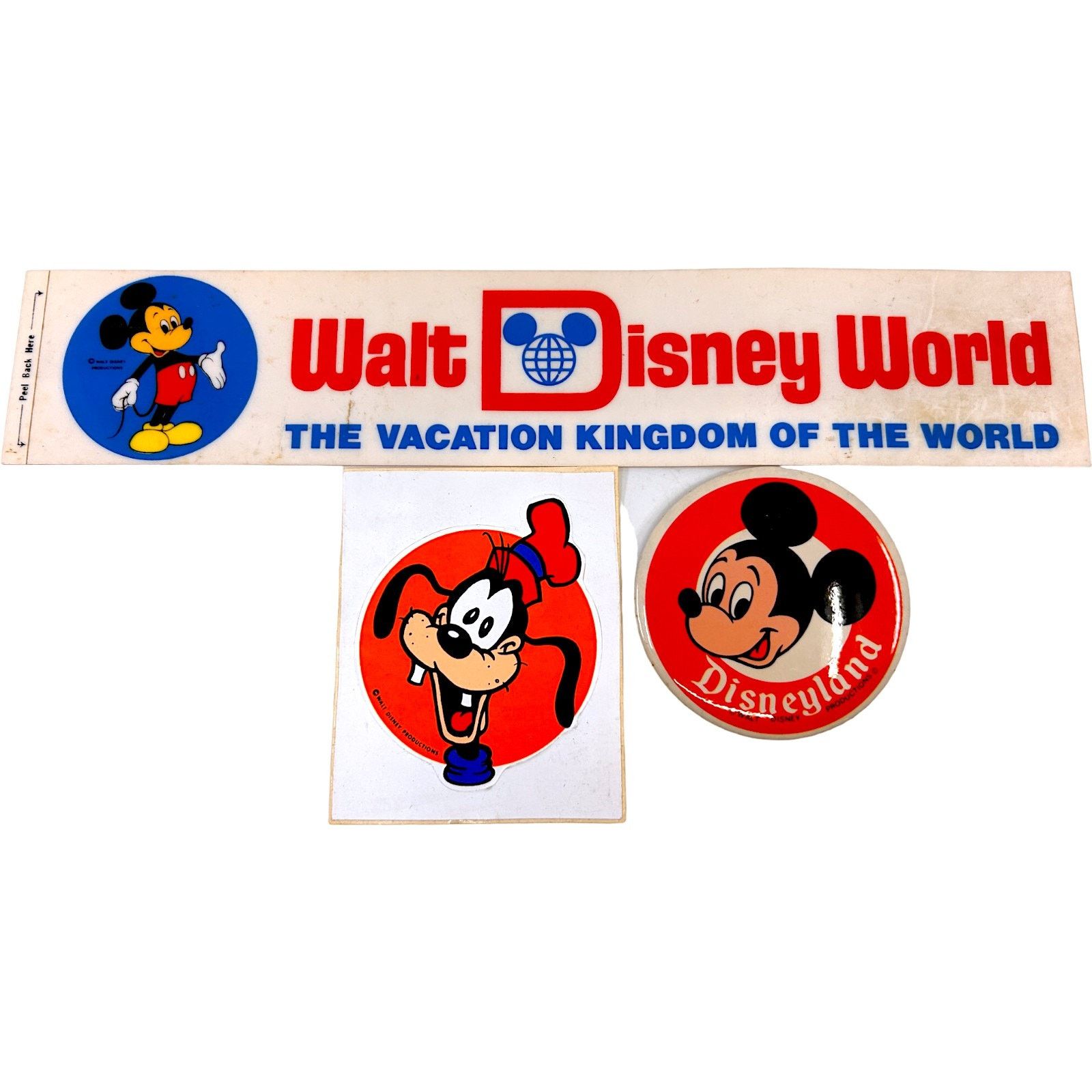 Disney Disney World & Disneyland Mickey Mouse & Goofy Vtg Stickers Size ONE SIZE - 1 Thumbnail