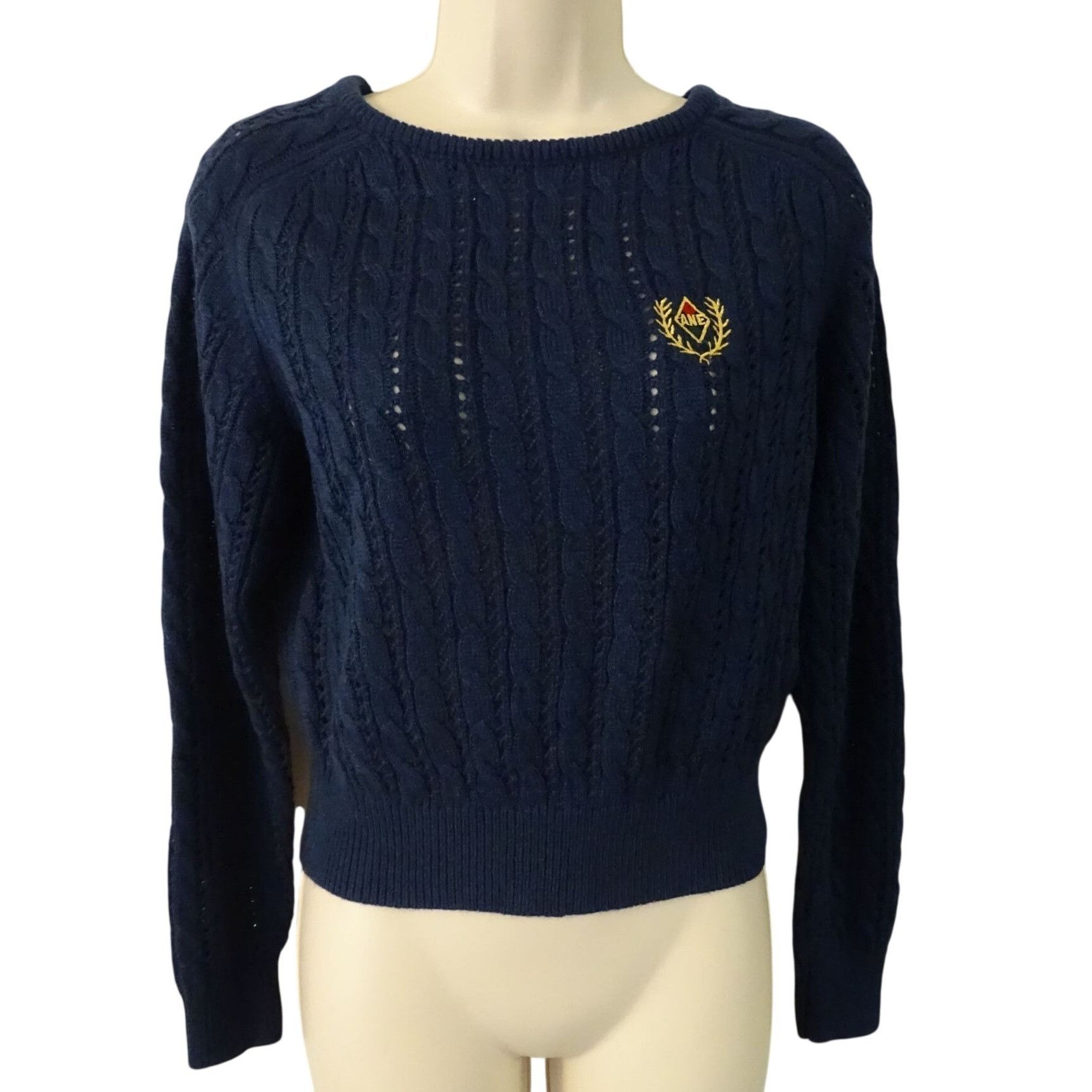 Other Dazy Women Navy Blue Cable Knit Pullover Sweater Size S Size S / US 4 / IT 40 - 2 Thumbnail