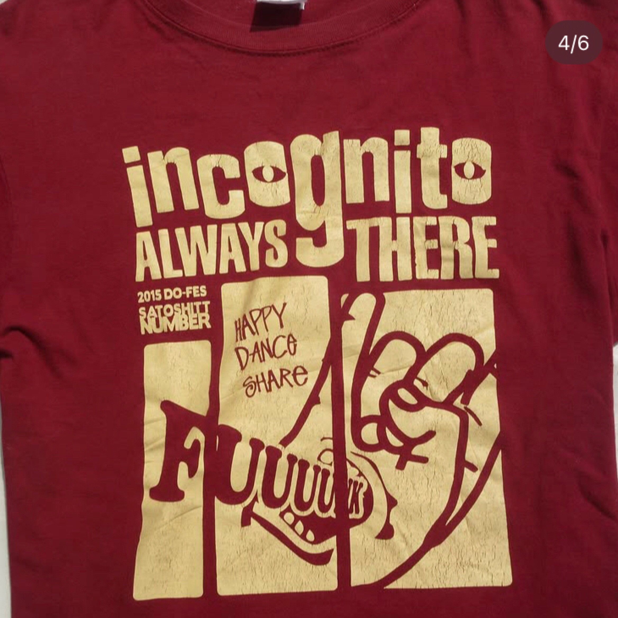 Band Tees × Jazz Cartier × Vintage Vintage Incognito always there Tshirt Tee Tour Japan 2015 Size US S / EU 44-46 / 1 - 2 Thumbnail