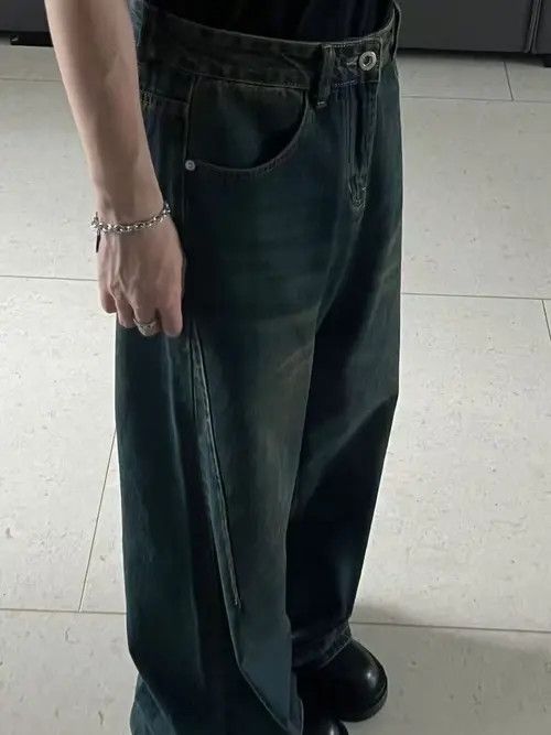 Japanese Brand × Jean Men's blue washed vintage distressed straight jeans Size US 32 / EU 48 - 4 Thumbnail