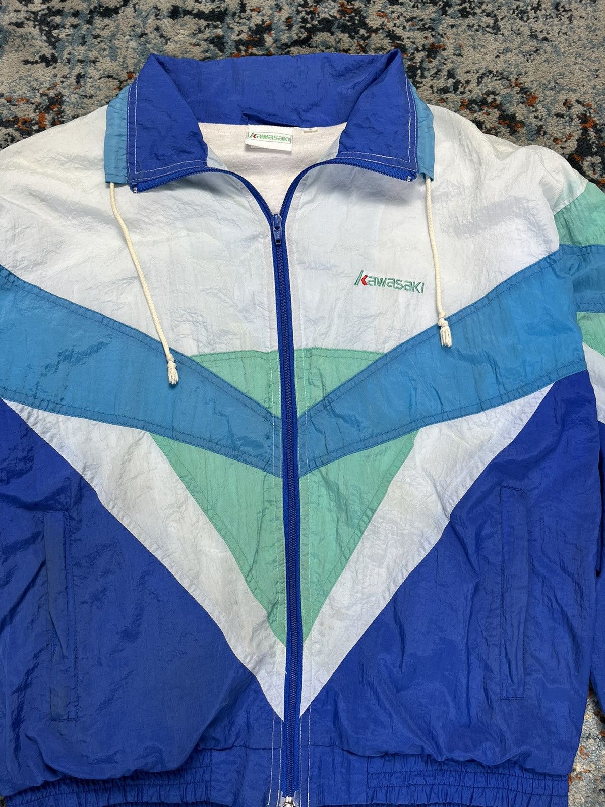 Vintage Vintage 80s Kawasaki crazy track jacket bomber racing rave Size US L / EU 52-54 / 3 - 7 Thumbnail