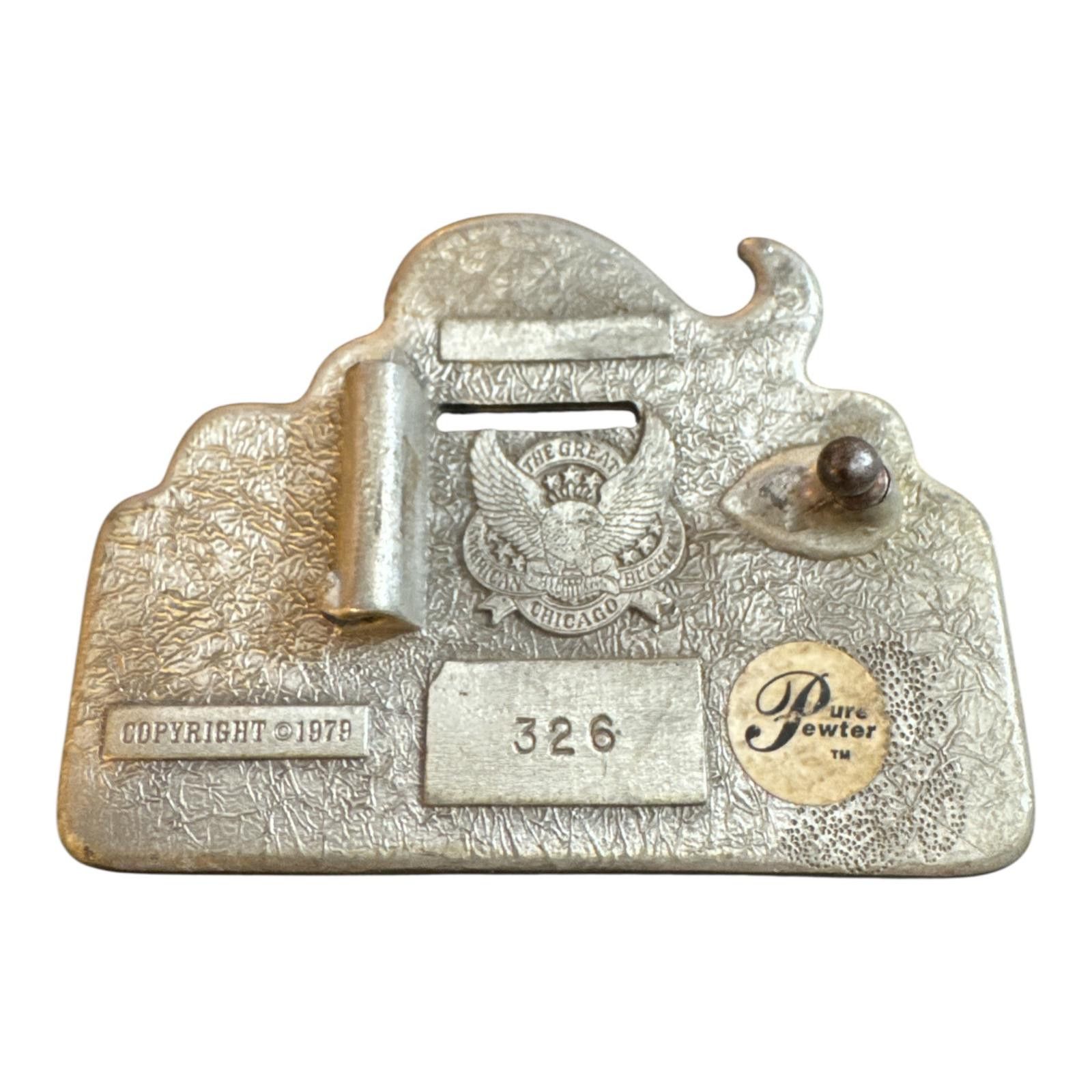 Other Vintage 1979 Pewter Coin Slot Sign Belt Buckle Insert Coin Size ONE SIZE - 2 Thumbnail