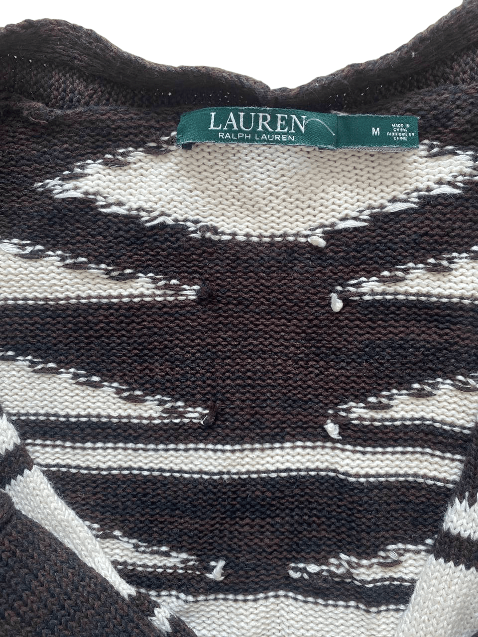 Lauren Ralph Lauren auren RL Cotton Linen Aztec Open Front Cardigan Size M / US 6-8 / IT 42-44 - 2 Thumbnail