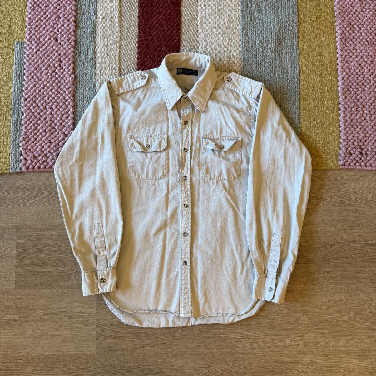 Lanvin Vintage Lanvin Cotton Military Button Up Shirt Medium Size US M / EU 48-50 / 2 - 1 Thumbnail