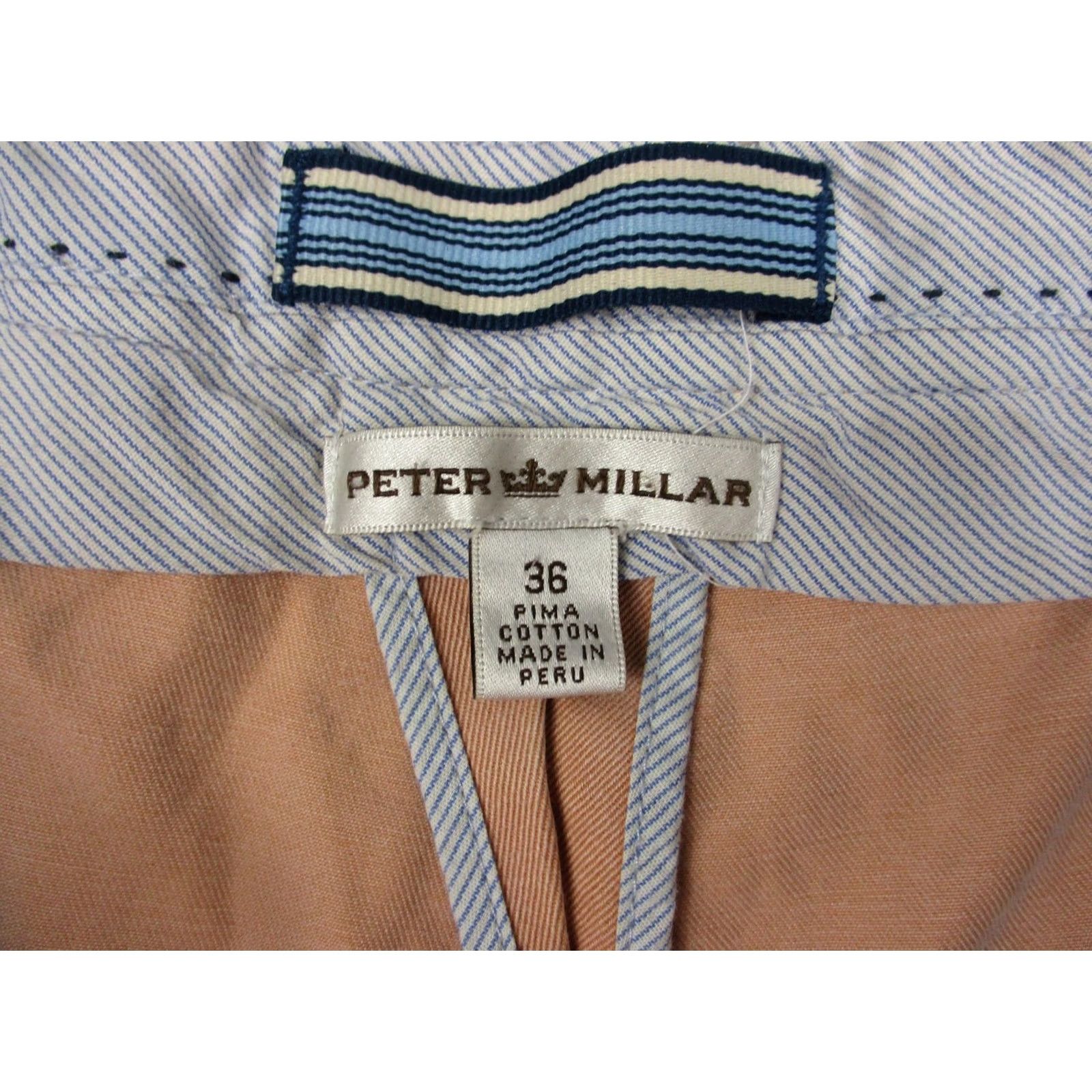 Peter Millar Peter Millar Shorts Mens 36 Orange Pima Cotton Chino 9 Inseam Flat Front Casual Size US 36 / EU 52 - 6 Thumbnail