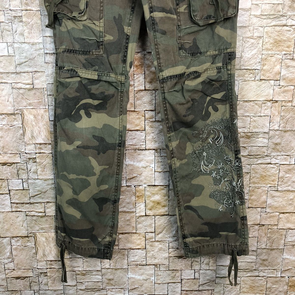 Japanese Brand As Know Is De Base Camo Green Cargo Multipocket Pants #A595 Size 28" / US 6 / IT 42 - 7 Thumbnail