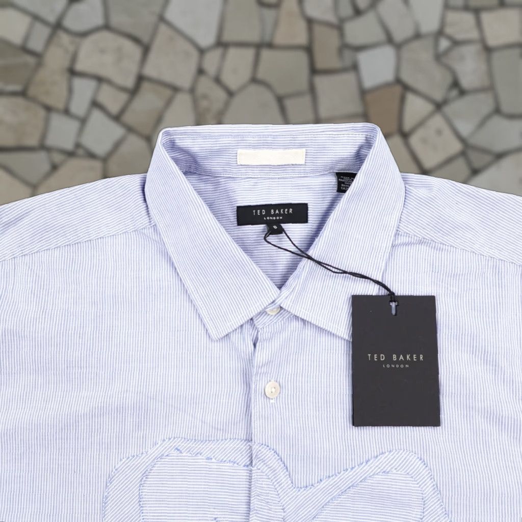 Ted Baker Ted Baker Shirt Mens 2XL Blue Striped Magnolia Floral Button Up NEW Size US XXL / EU 58 / 5 - 1 Thumbnail