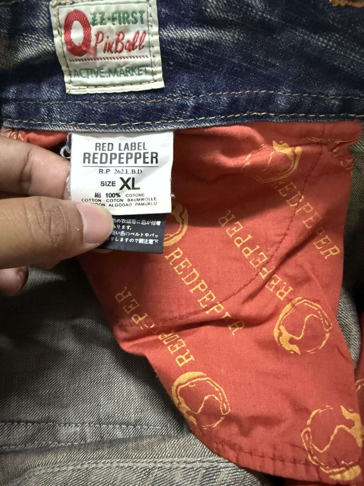 Le Grande Bleu (L.G.B.) Flared Jeans Red Pepper Faded Stretch Low Rise Boot Cut Size US 31 - 24 Thumbnail
