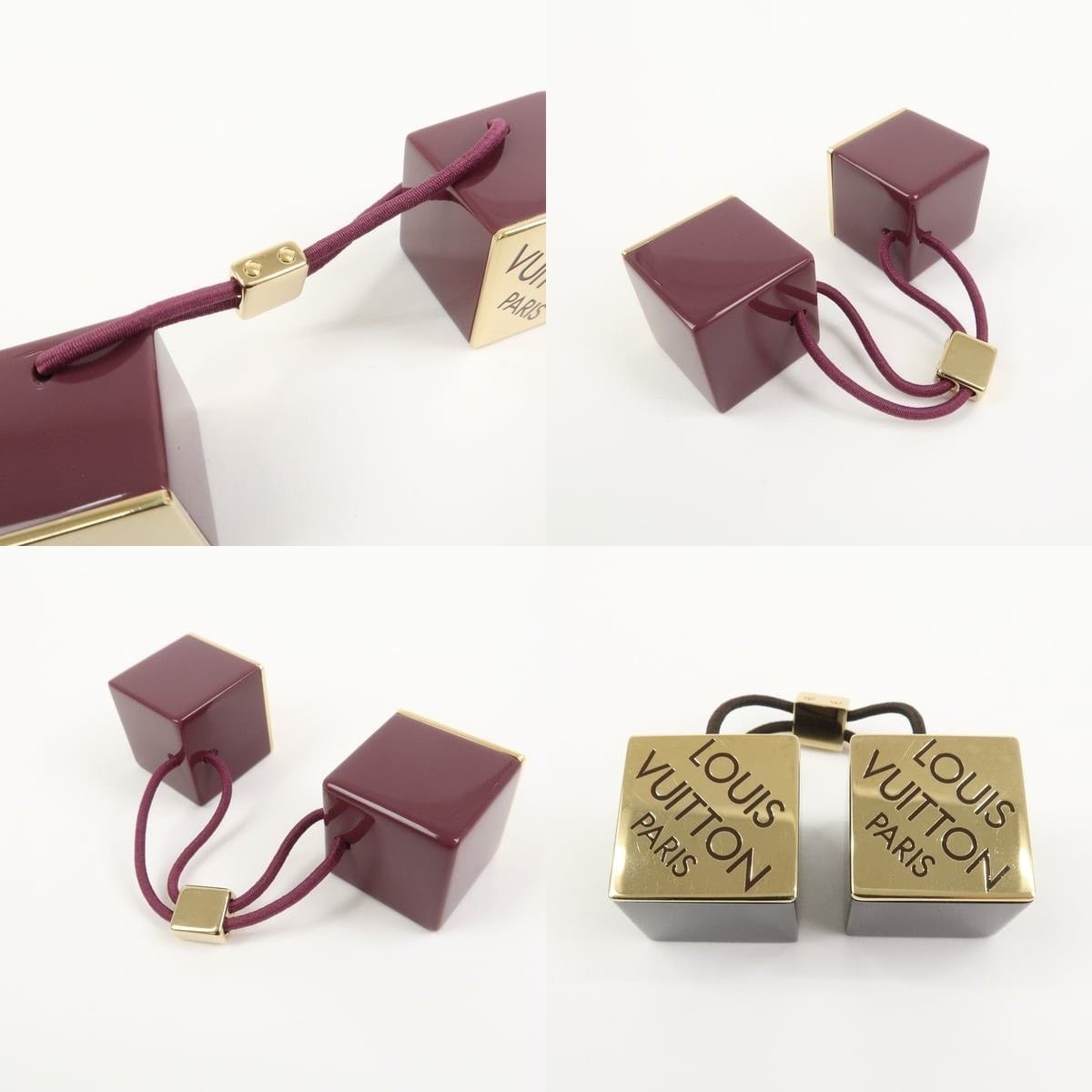 Louis Vuitton Louis Vuitton Hair Cube Plastic Hair Accessory Burgundy Size ONE SIZE - 4 Thumbnail
