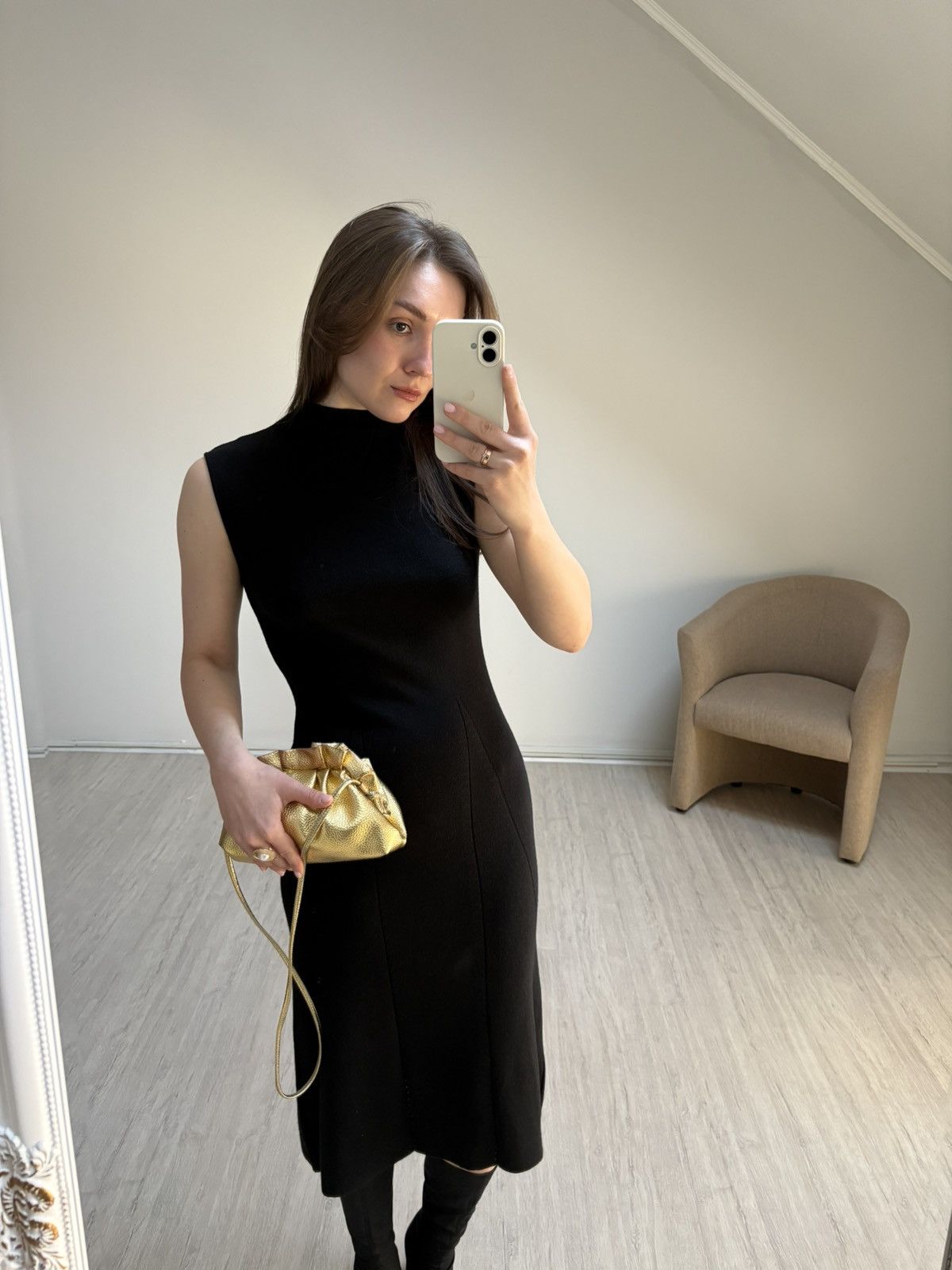 Gianfranco Ferre Gianfranco Ferre GFF Black Knit Midi Dress Merino Wool Siz M Size M / US 6-8 / IT 42-44 - 21 Thumbnail