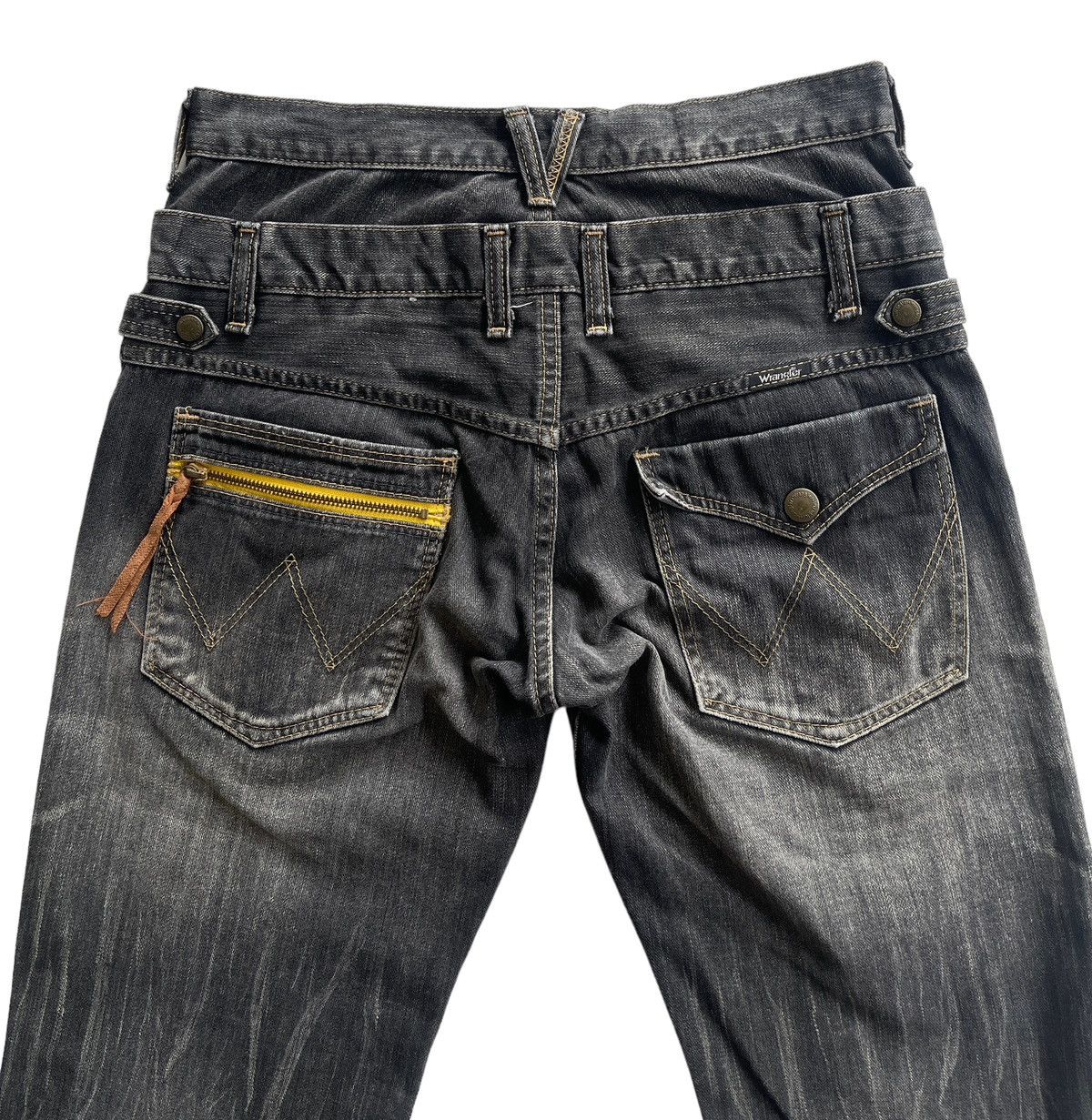 Japanese Brand Vintage Wrangler Double Waist Avantgarde Denim Size US 30 / EU 46 - 4 Thumbnail