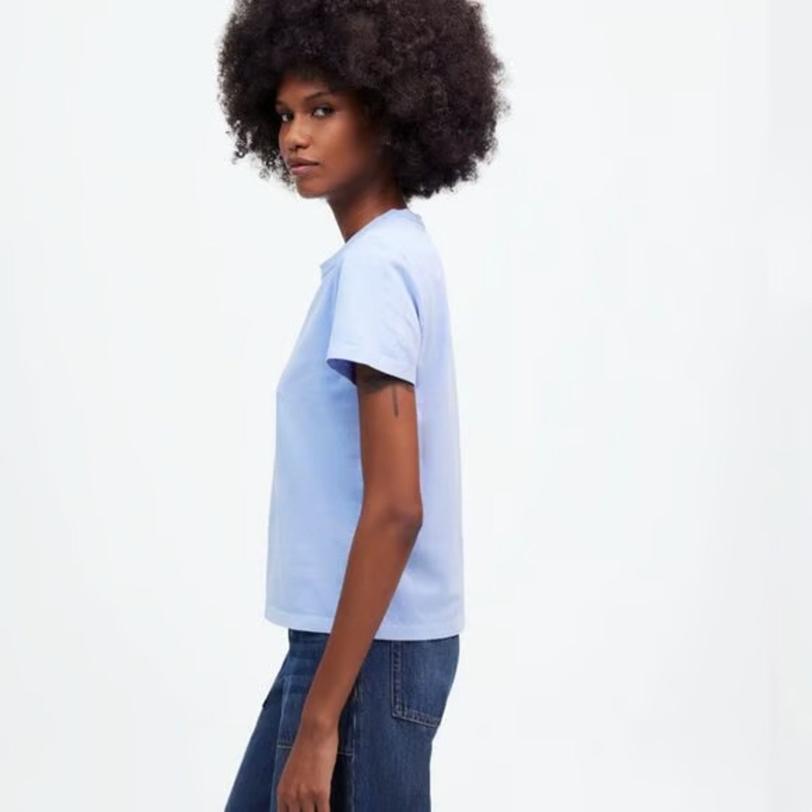 Madewell Madewell Cotton Crewneck Tee in Peri Blue, Size Smal A001558 Size S / US 4 / IT 40 - 2 Thumbnail