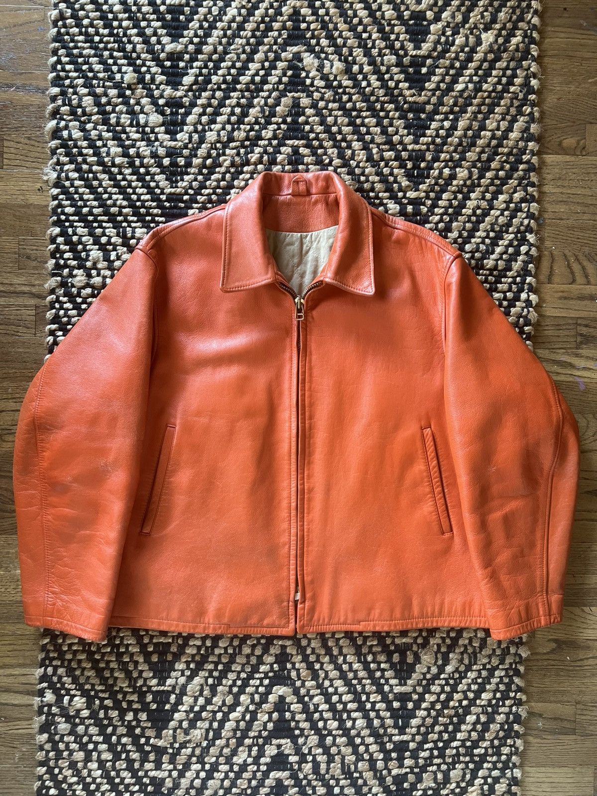 Yohji Yamamoto Yohji Yamamoto Pour Homme AW91 Red/Orange Leather Jacket Size US S / EU 44-46 / 1 - 1 Thumbnail