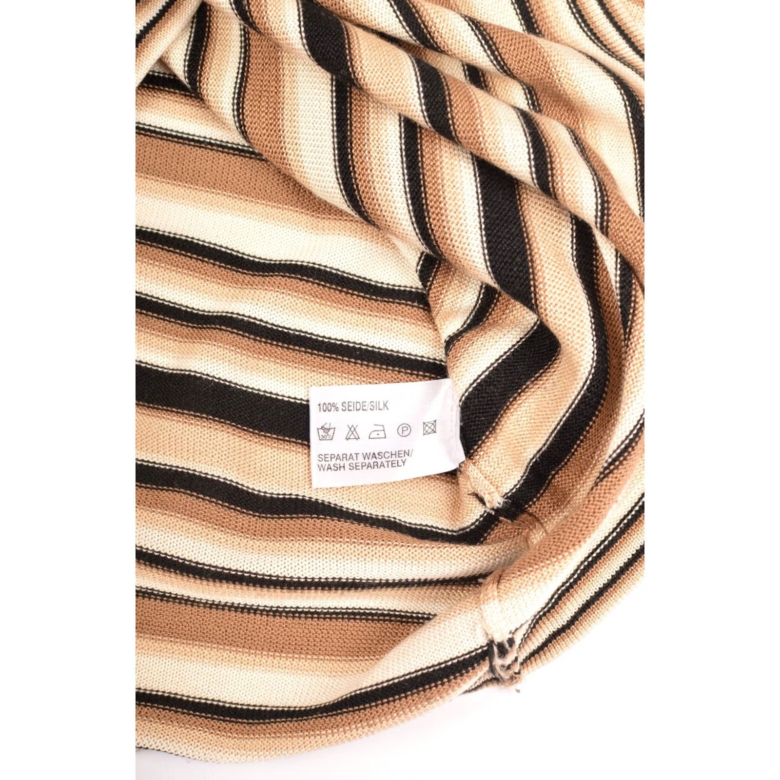 Vintage Gabriella Benelli Striped Silk Roll Neck Pullover Designer Top Size 40 Womens Size S / US 4 / IT 40 - 3 Thumbnail