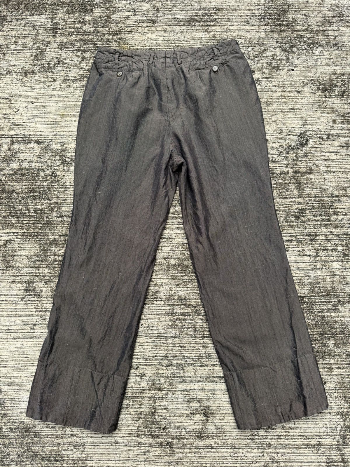Vintage Vintage 1950s–60s Dark Brown Sharkskin Trousers Size US 30 / EU 46 - 6 Thumbnail
