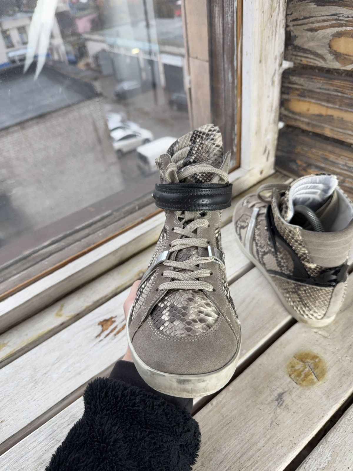 Barbara Bui Luxury Barbara Bui Python Embossed High Top Sneakers Size US 10.5 / IT 40.5 - 2 Thumbnail