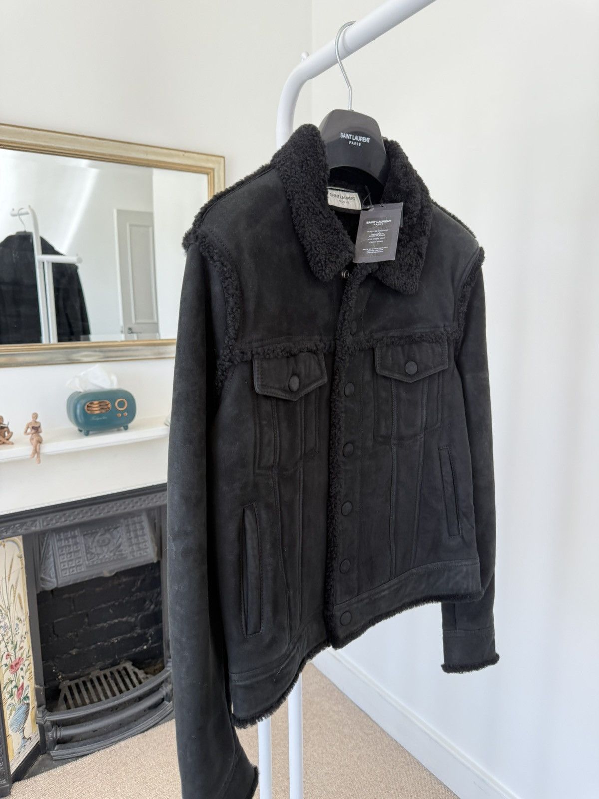 Saint Laurent Paris FW20 Saint Laurent Real Dye Sheep Fur Trucker Jacket Size US S / EU 44-46 / 1 - 1 Thumbnail
