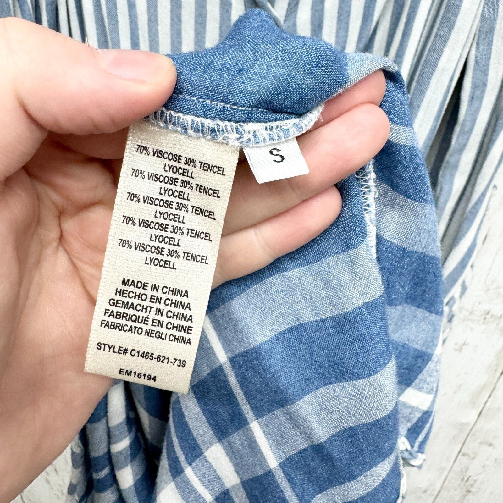 Other Cloth & Stone Dress Size Small Blue Striped Button Down Maxi Size S / US 4 / IT 40 - 4 Thumbnail