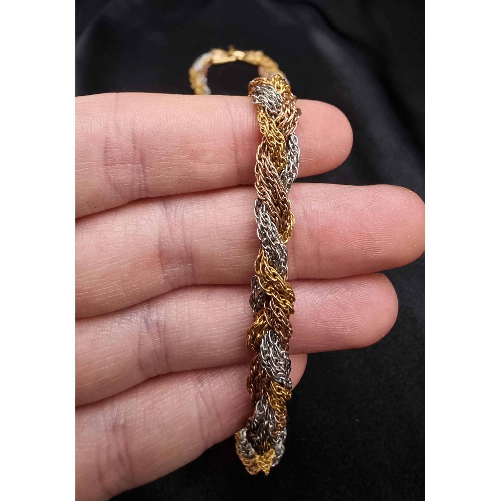 Vintage Vintage Trifari Braided Gold/Silver/Bronze Tone Necklace & B Size ONE SIZE - 5 Thumbnail