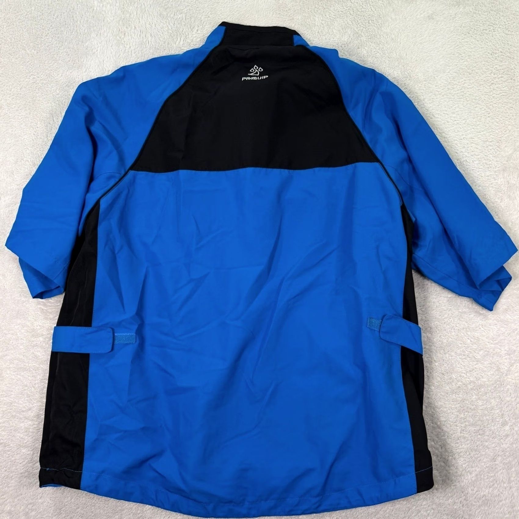 Vintage PROQUIP Men's Large Blue Windproof Golf Pullover Jacket Tedesco Cup Short Sleeve Size US L / EU 52-54 / 3 - 7 Thumbnail