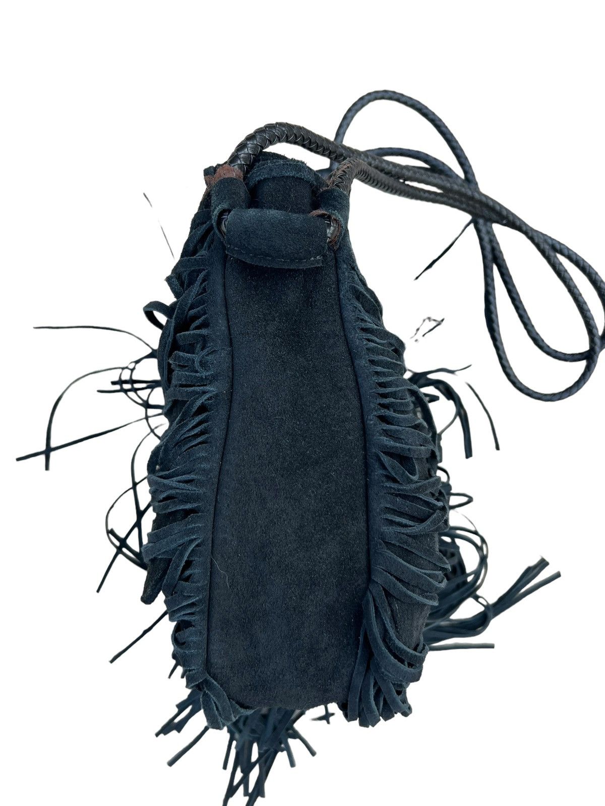Leather Memory of Tomorrow Japan Black Suede Leather Fringe Bag Size ONE SIZE - 15 Thumbnail