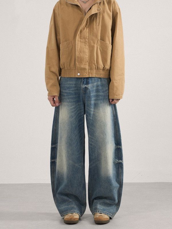 Japanese Brand Vintage washed distressed loose tie-dye curved jeans Size US 32 / EU 48 - 2 Thumbnail