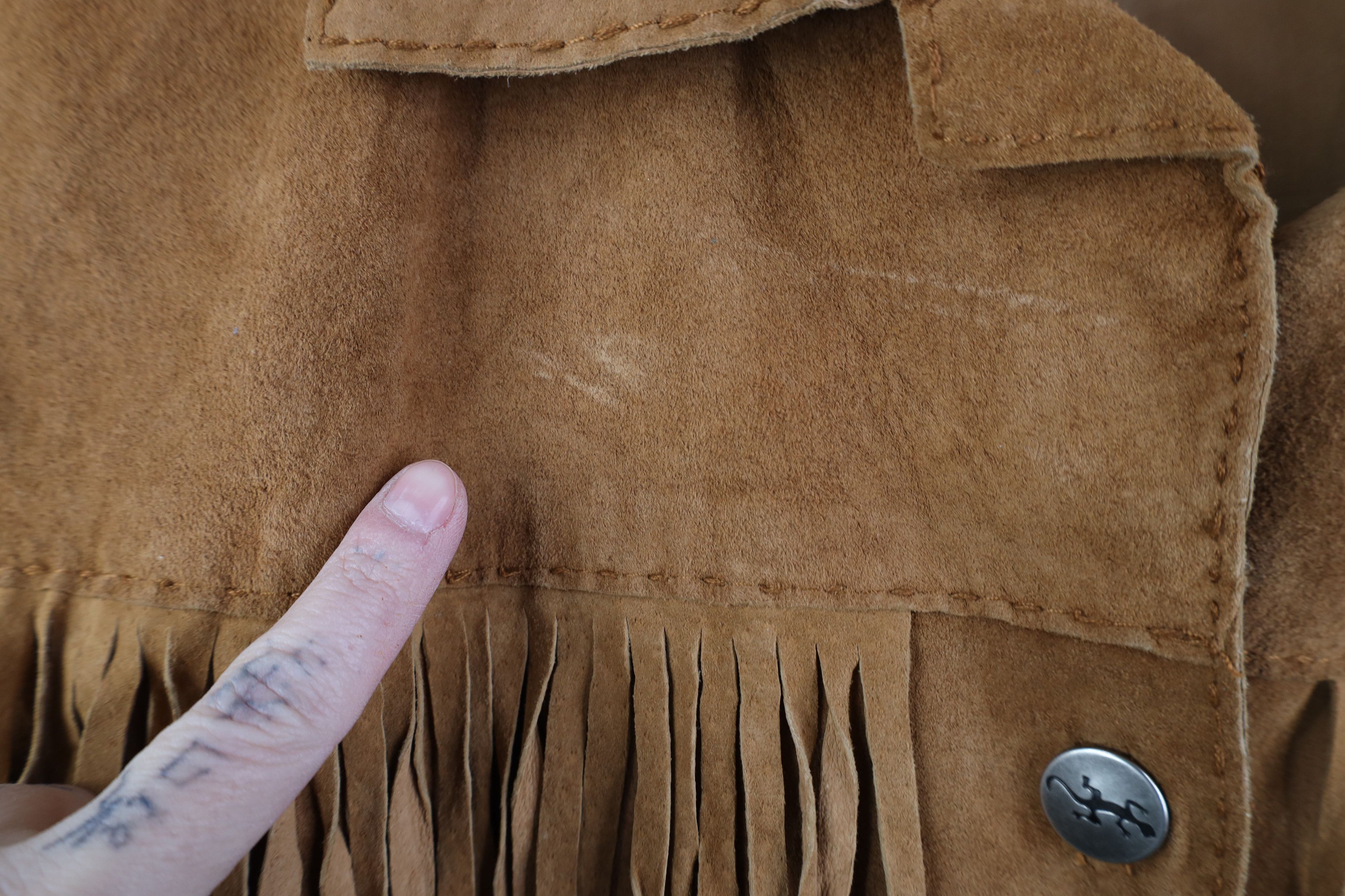 Chicos Vintage 90s Chicos Western Suede Leather Fringed Jacket Size XS / US 0-2 / IT 36-38 - 6 Thumbnail