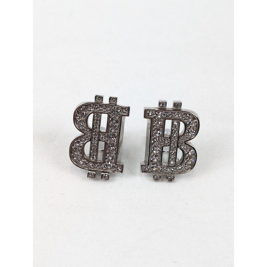 Balenciaga o1rshd1 Size:OS / Coin Earrings Brass & Glass Silver/Crystal Size ONE SIZE - 2 Thumbnail