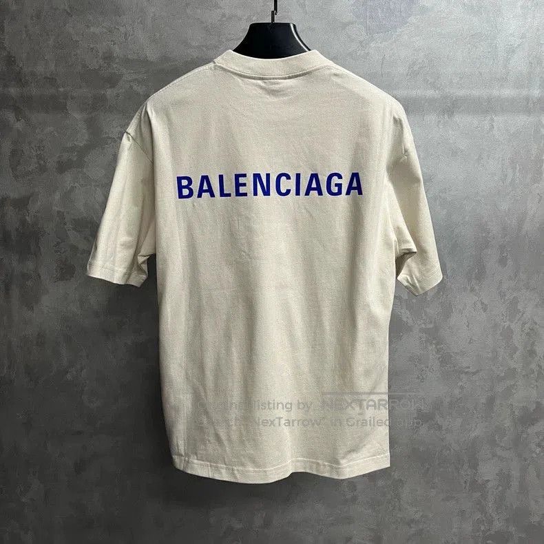 Balenciaga Balenciaga Beige Logo Print Short Sleeve T-Shirt. Size US XXS / EU 40 - 2 Thumbnail